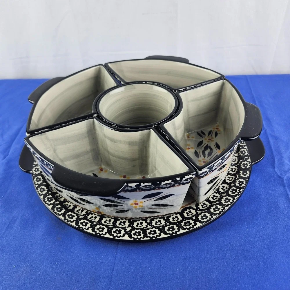 VTG Temptations Tara Ovenware Chip/Dip 6 Piece Serving Set Old World Collection